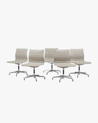 Herman Miller Eames Aluminium Group Side Chair, Low Back, White, On Glides