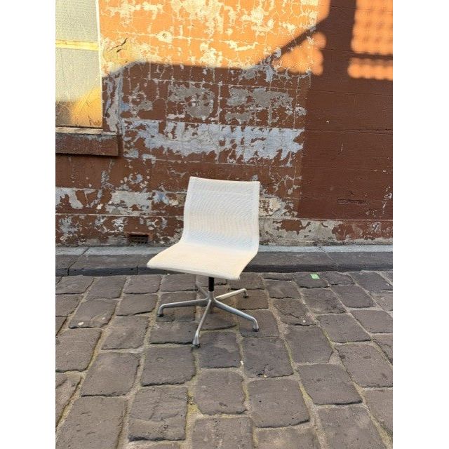 Herman Miller Eames Aluminium Group EA330 Chair, White Mesh, No Arms