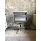 Herman Miller Eames Aluminium Group Side Chair, Low Back, White, On Glides