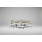 Herman Miller Eames Aluminium Group Side Chair, Low Back, White, On Glides