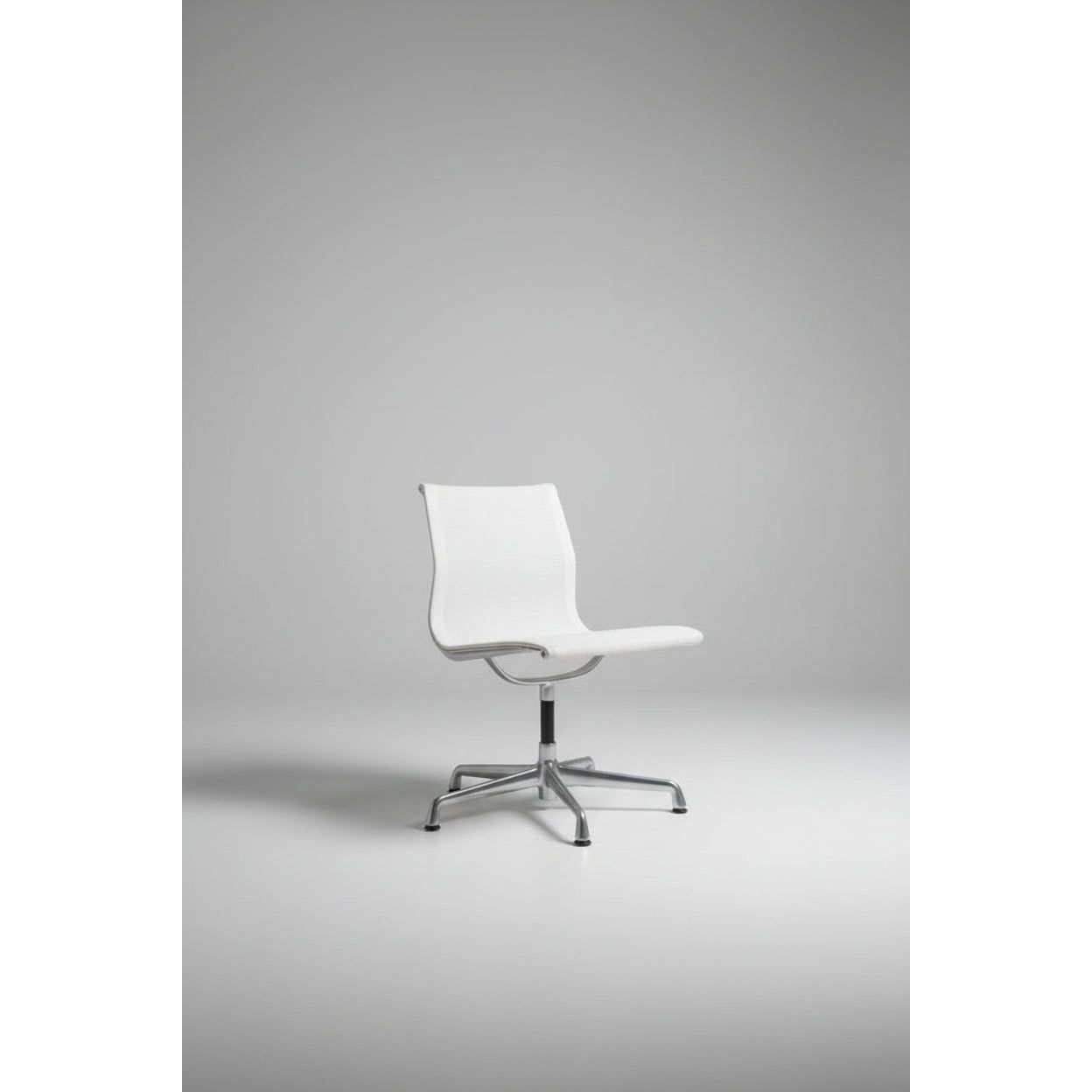 Herman Miller Eames Aluminium Group EA330 Chair, White Mesh, No Arms