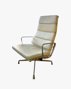 Vitra Eames Soft Pad Lounge Chair EA222, White Leather
