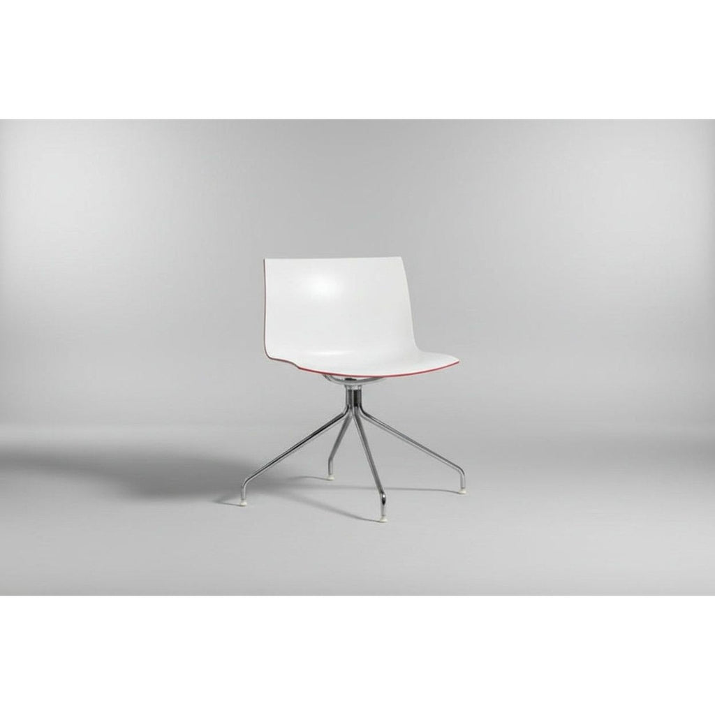Arper Stylecraft Contrast Swivel Chair, Moulded Shell With Aluminium Swivel Legs - thegoodchairs