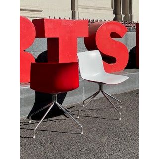 Arper Stylecraft Contrast Swivel Chair, Moulded Shell With Aluminium Swivel Legs - thegoodchairs