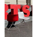 Arper Stylecraft Contrast Swivel Chair, Moulded Shell With Aluminium Swivel Legs - thegoodchairs
