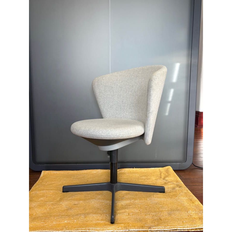 Bene Bay Swivel Chairs, Turquoise & Pale Grey, Pair - thegoodchairs
