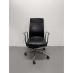 Boardroom Chair, Black Leather & Chrome Base - thegoodchairs