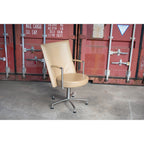 Erik Jørgensen EJ70 “Partner” Swivel Chair by Foersom & Hiort Lorenzen, Butterscotch Leather, Woodmark Australia, c.2001 - thegoodchairs