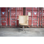 Erik Jørgensen EJ70 “Partner” Swivel Chair by Foersom & Hiort Lorenzen, Butterscotch Leather, Woodmark Australia, c.2001 - thegoodchairs