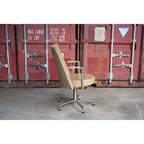 Erik Jørgensen EJ70 “Partner” Swivel Chair by Foersom & Hiort Lorenzen, Butterscotch Leather, Woodmark Australia, c.2001 - thegoodchairs