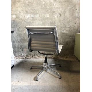 Herman Miller Eames Aluminium Group Side Chair, Low Back, White, On Glides
