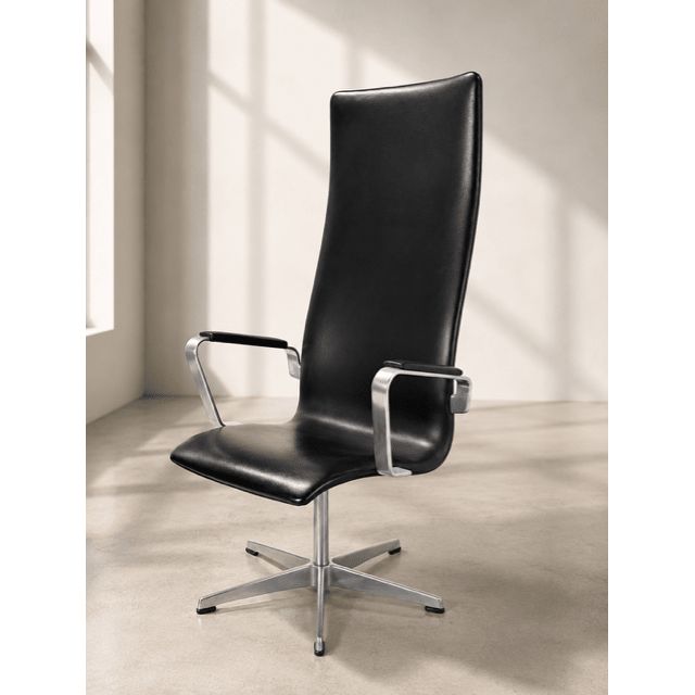 Fritz Hansen Danish Modern Oxford High Back Lounge Chairs, Designed by Arne Jacobsen for - thegoodchairs