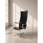 Fritz Hansen Danish Modern Oxford High Back Lounge Chairs, Designed by Arne Jacobsen for - thegoodchairs