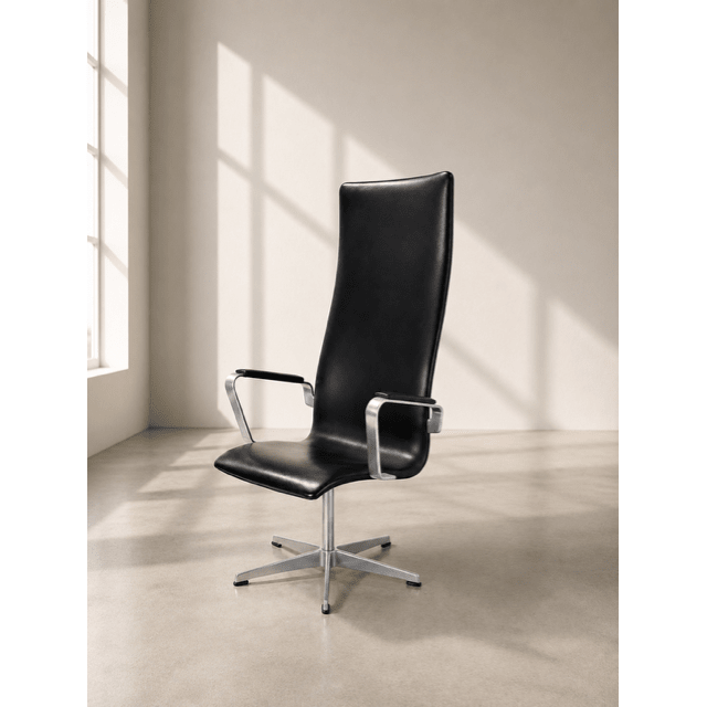 Fritz Hansen Danish Modern Oxford High Back Lounge Chairs, Designed by Arne Jacobsen for - thegoodchairs