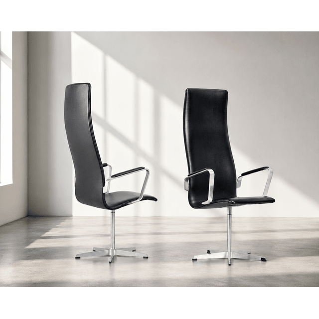 Fritz Hansen Danish Modern Oxford High Back Lounge Chairs, Designed by Arne Jacobsen for - thegoodchairs