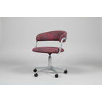 Grant Featherston Original Swivel Chair, Upholstered, Cast Aluminium Five Star Base With Non Rolling Casters - thegoodchairs