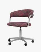 Grant Featherston Original Swivel Chair, Upholstered, Cast Aluminium Five Star Base With Non Rolling Casters - thegoodchairs