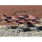 Grant Featherston Original Swivel Chair, Upholstered, Cast Aluminium Five Star Base With Non Rolling Casters - thegoodchairs