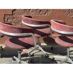 Grant Featherston Original Swivel Chair, Upholstered, Cast Aluminium Five Star Base With Non Rolling Casters - thegoodchairs