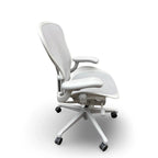 Herman Miller Aeron Remastered Task Chair, Size B, Mineral, Polished Aluminium - thegoodchairs