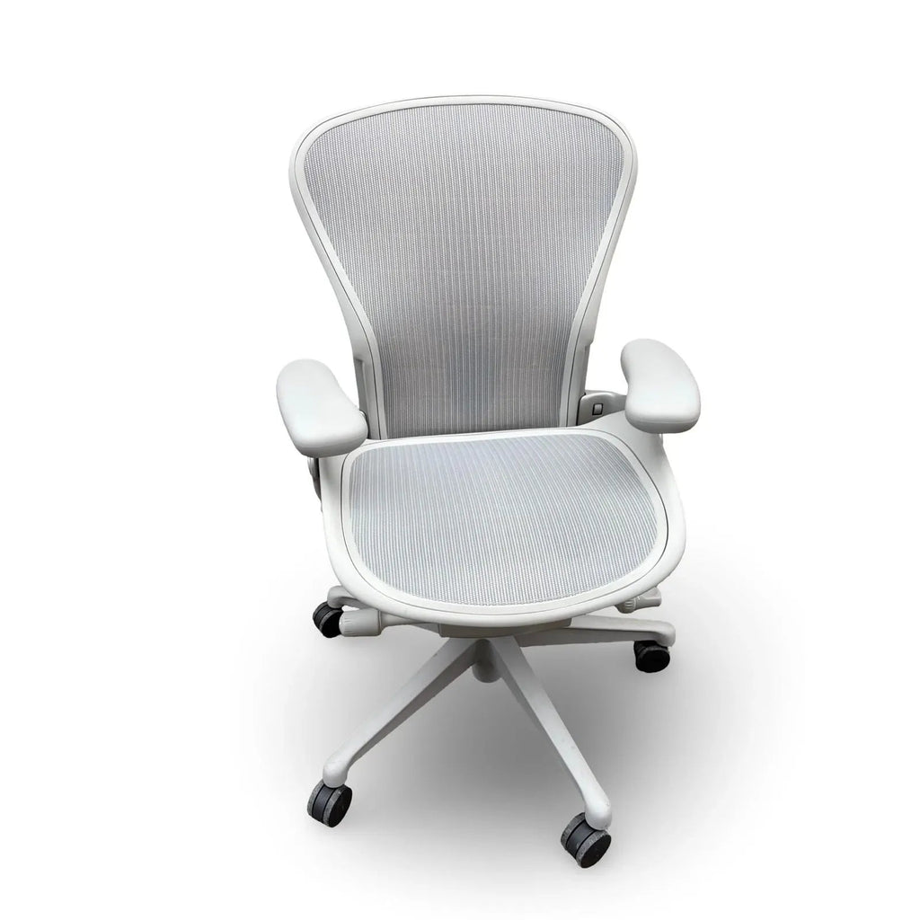 Herman Miller Aeron Remastered Task Chair, Size B, Mineral, Polished Aluminium - thegoodchairs