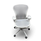 Herman Miller Aeron Remastered Task Chair, Size B, Mineral, Polished Aluminium - thegoodchairs