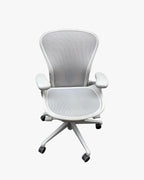 Herman Miller Aeron Remastered Task Chair, Size B, Mineral, Polished Aluminium - thegoodchairs