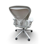 Herman Miller Aeron Remastered Task Chair, Size B, Mineral, Polished Aluminium - thegoodchairs
