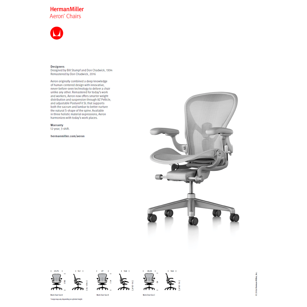 Herman Miller Aeron - Size B, No Arms - thegoodchairs