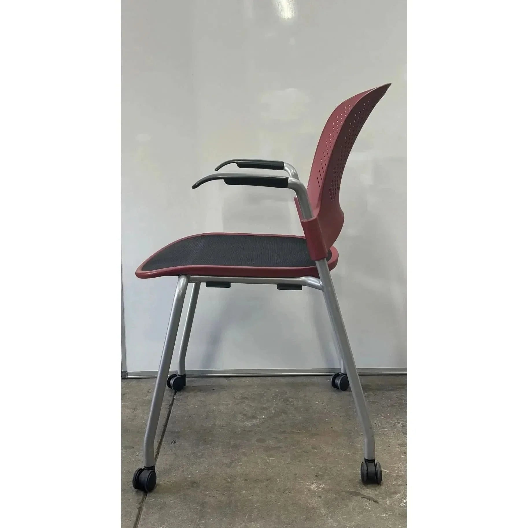 Herman Miller Caper - Meeting Chair - Maroon - thegoodchairs