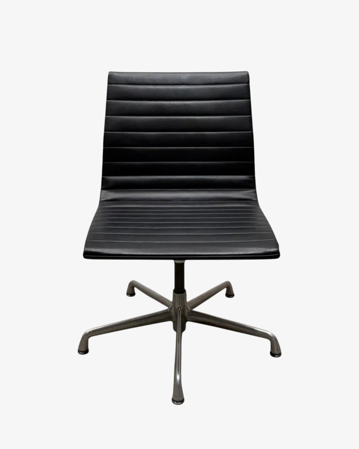 Herman Miller Eames Aluminium Group EA330 Side Chair, Black, Armless - thegoodchairs
