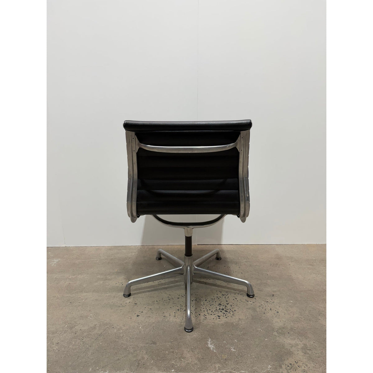Herman Miller Eames Aluminium Group EA330 Side Chair, Black, Armless - thegoodchairs