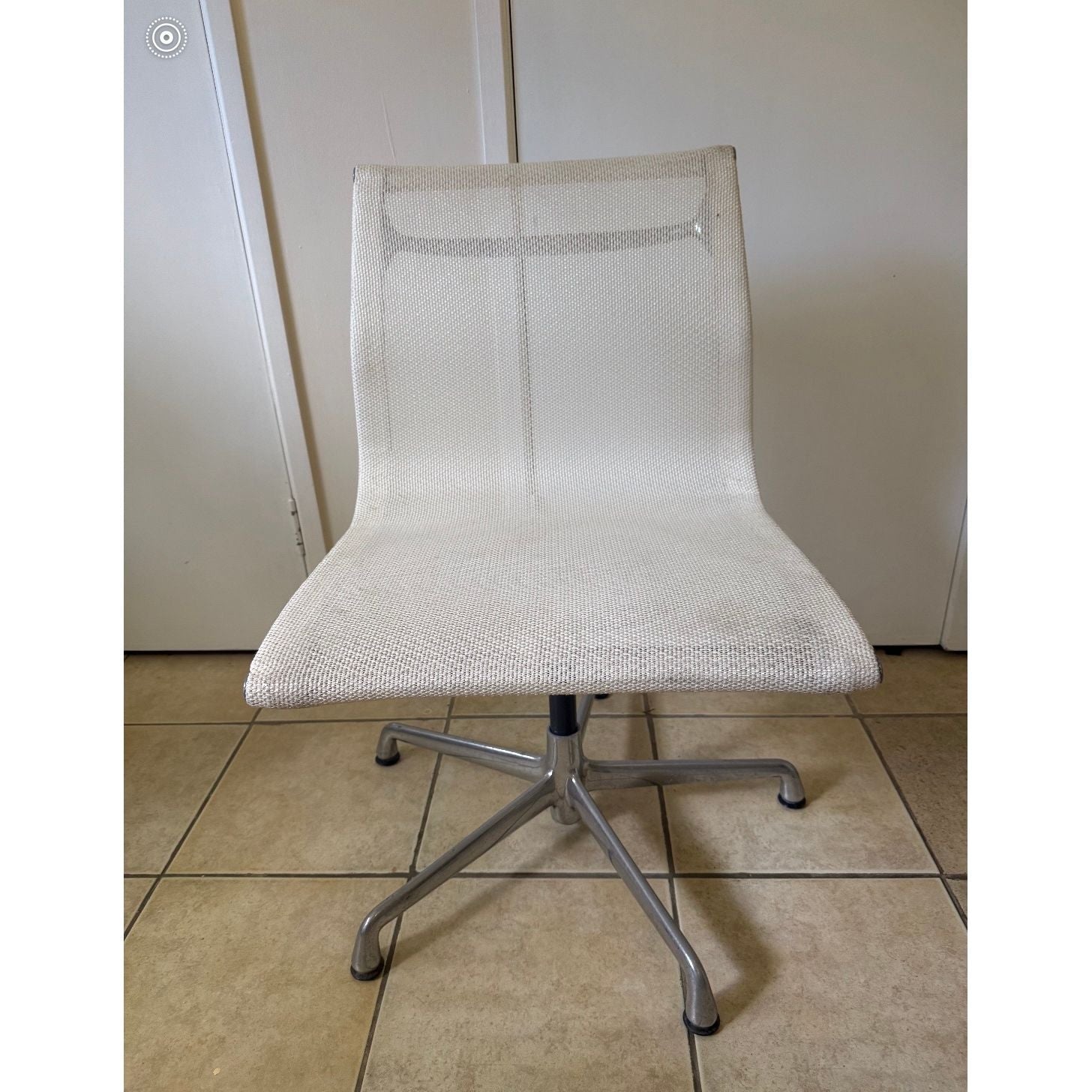 Herman Miller Eames Aluminium Group EA330 Task Chair, White Mesh, No Arms - thegoodchairs