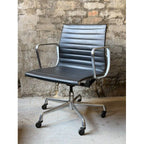 Herman Miller Eames Aluminium Group EA335 Management Chair, Black, Industrial Castors - thegoodchairs