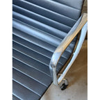 Herman Miller Eames Aluminium Group EA335 Management Chair, Black, Industrial Castors - thegoodchairs