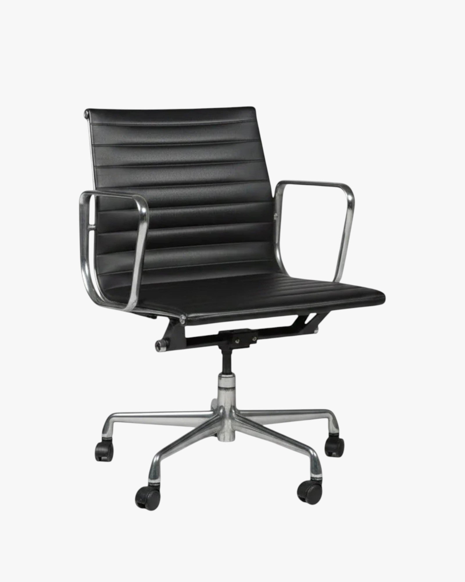 Herman Miller Eames Aluminium Group EA335 Management Chair, Black, Industrial Castors - thegoodchairs