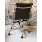 Herman Miller Eames Aluminium Group EA335 Management Chair, Black, Industrial Castors - thegoodchairs