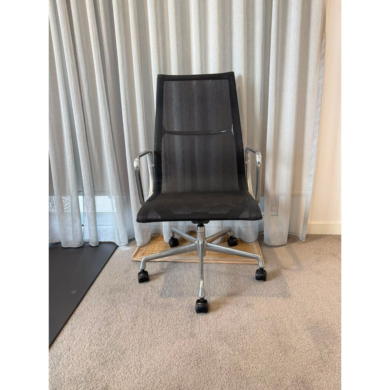 Herman Miller Eames Aluminium Group High-Back Executive Chair, Black Mesh - thegoodchairs