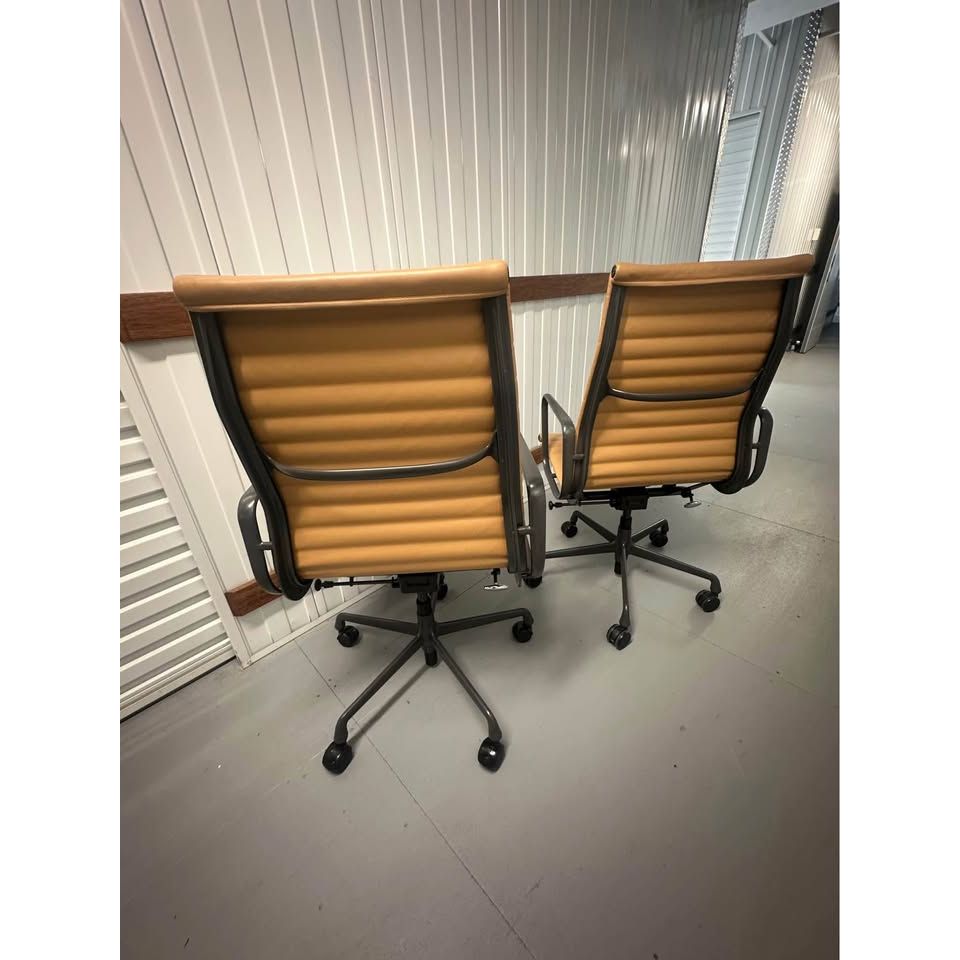 Herman Miller Eames Aluminum Group - High Back Leather Chairs - thegoodchairs