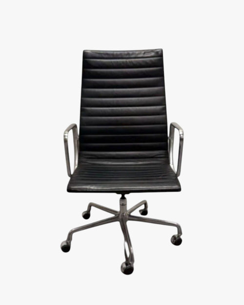 Herman Miller Eames - High Back, Black Leather - thegoodchairs