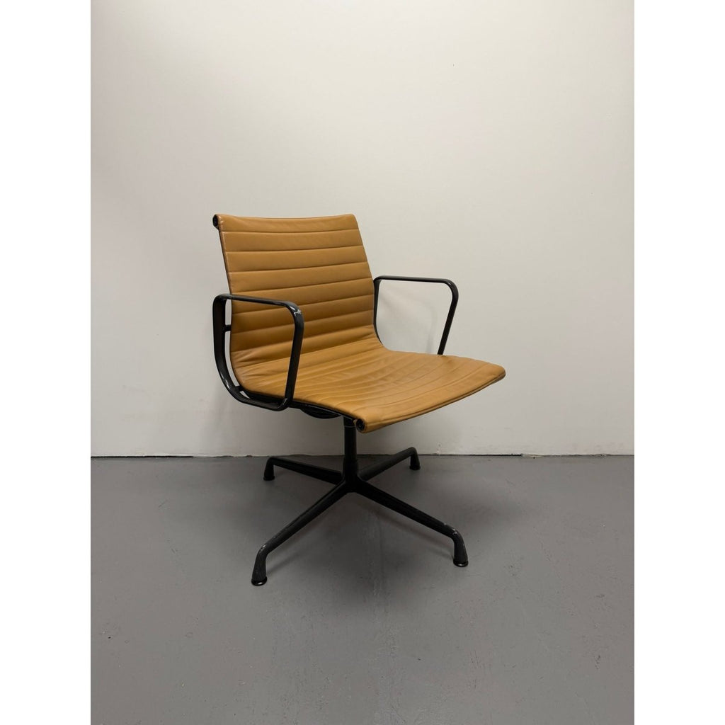 Herman Miller Eames - Low Back, Tan Leather / Black Frame - thegoodchairs