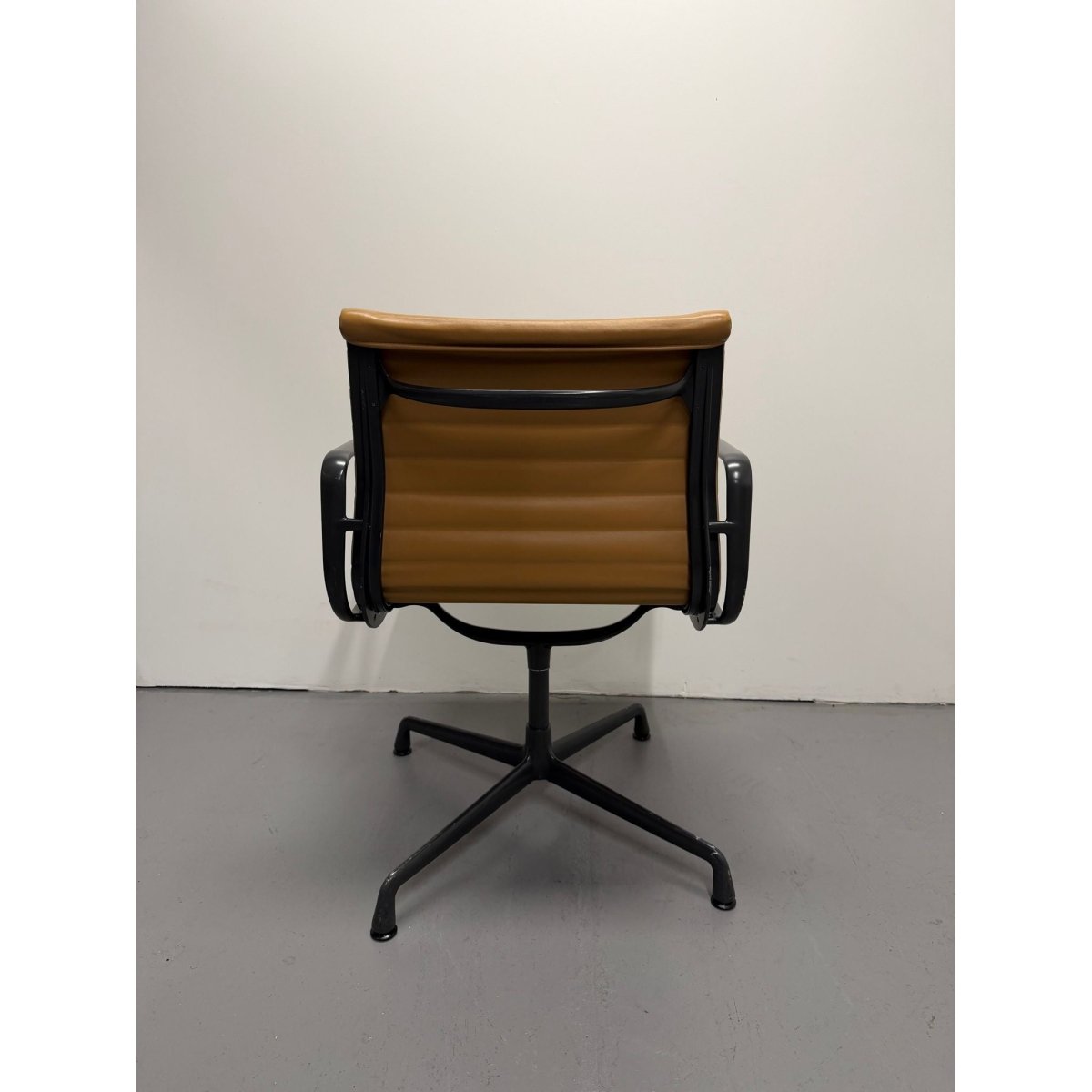 Herman Miller Eames - Low Back, Tan Leather / Black Frame - thegoodchairs
