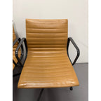 Herman Miller Eames - Low Back, Tan Leather / Black Frame - thegoodchairs
