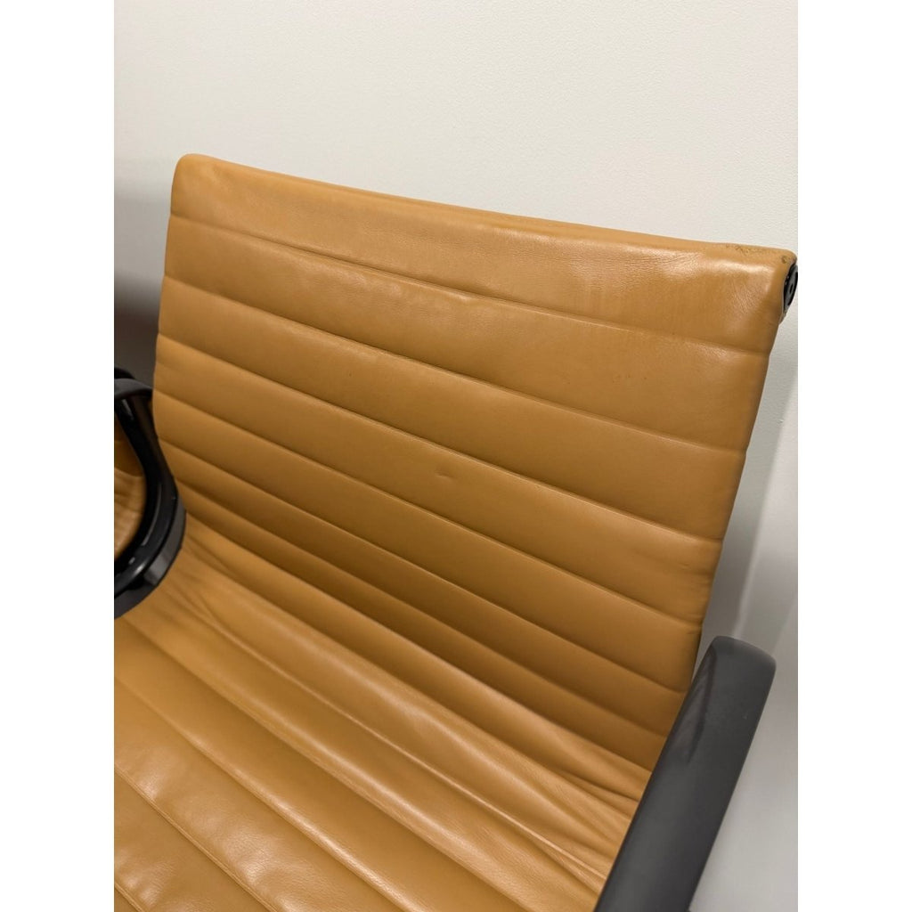 Herman Miller Eames - Low Back, Tan Leather / Black Frame - thegoodchairs