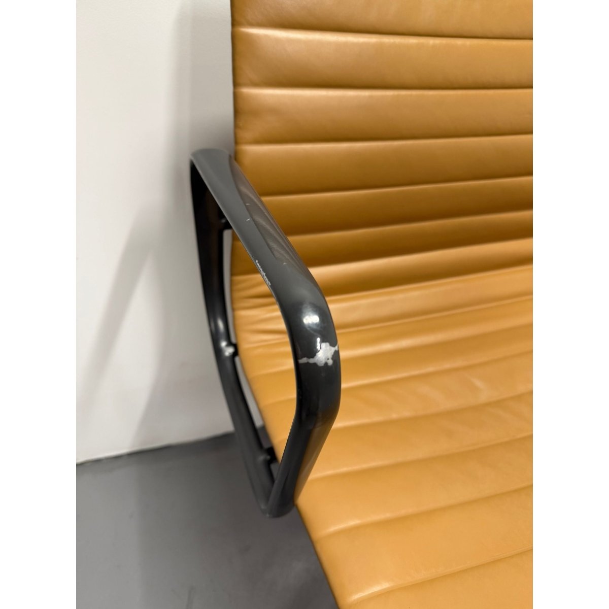 Herman Miller Eames - Low Back, Tan Leather / Black Frame - thegoodchairs