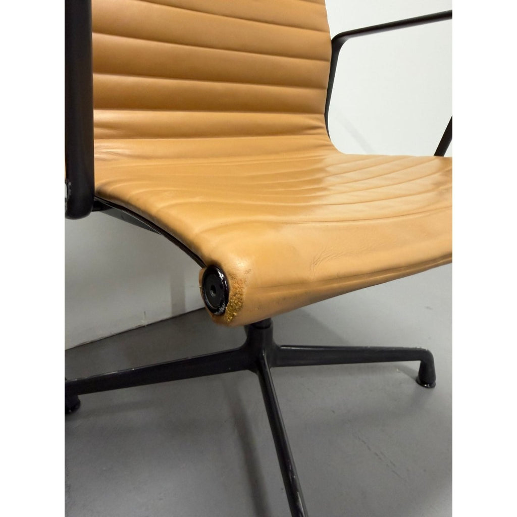 Herman Miller Eames - Low Back, Tan Leather / Black Frame - thegoodchairs