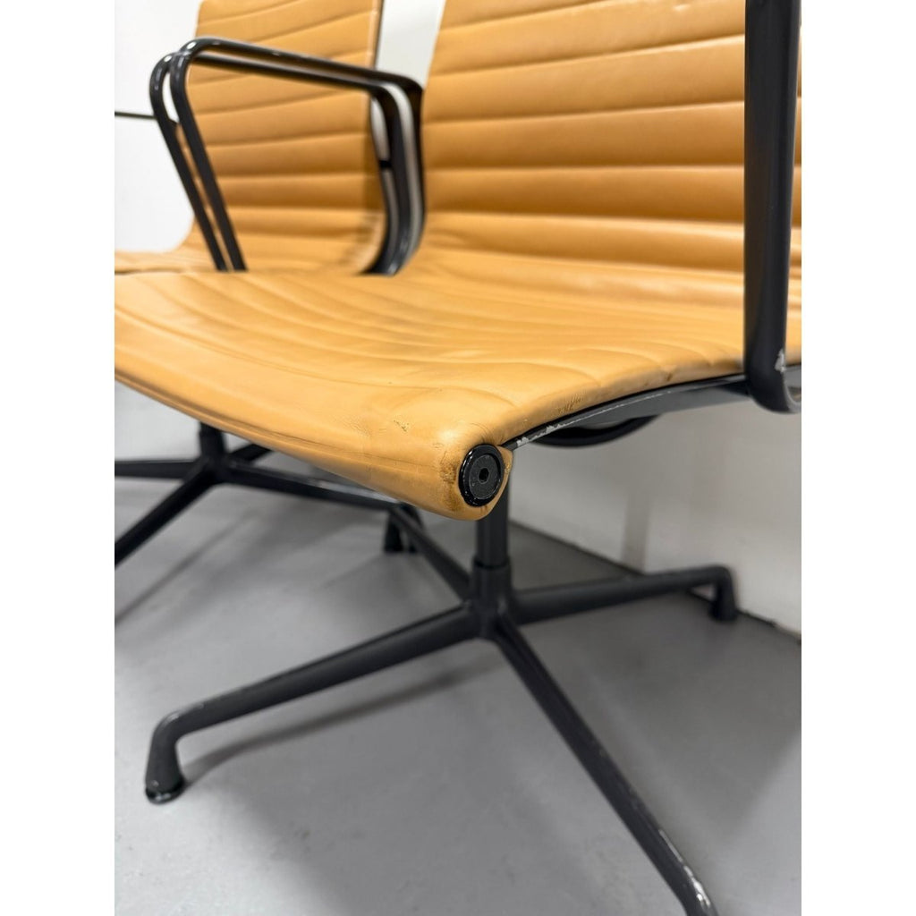 Herman Miller Eames - Low Back, Tan Leather / Black Frame - thegoodchairs