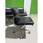 Herman Miller Eames Soft Pad Low Back Chairs, Black, Set of 6 - thegoodchairs