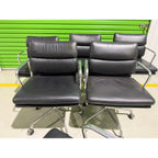 Herman Miller Eames Soft Pad Low Back Chairs, Black, Set of 6 - thegoodchairs