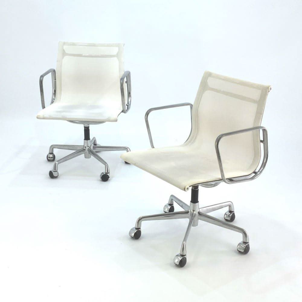 Herman Miller Eames - White Mesh on Casters - thegoodchairs